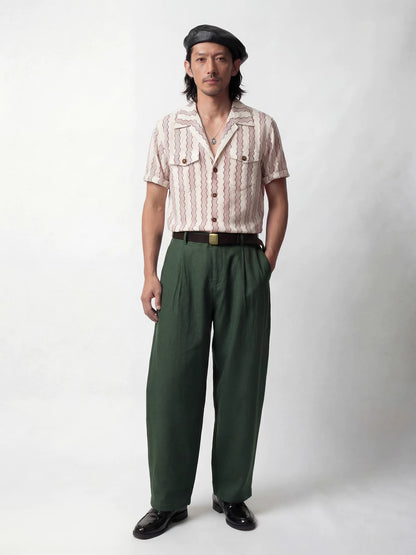 SOARIN Casual Vintage Regular Fit Linen Tencel Blend Casual Trousers JITZ262TF267