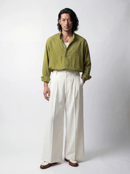 SOARIN Casual Vintage Loose Fit Cotton Viscose Nylon Blend Shirt JITZ262TC470