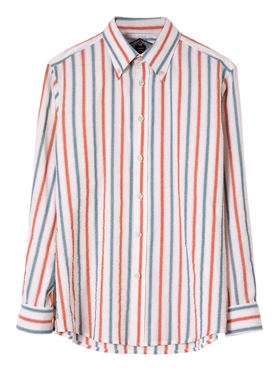 SOARIN英伦复古条纹长袖衬衫男 高级感商务正装休闲修身西装衬衣