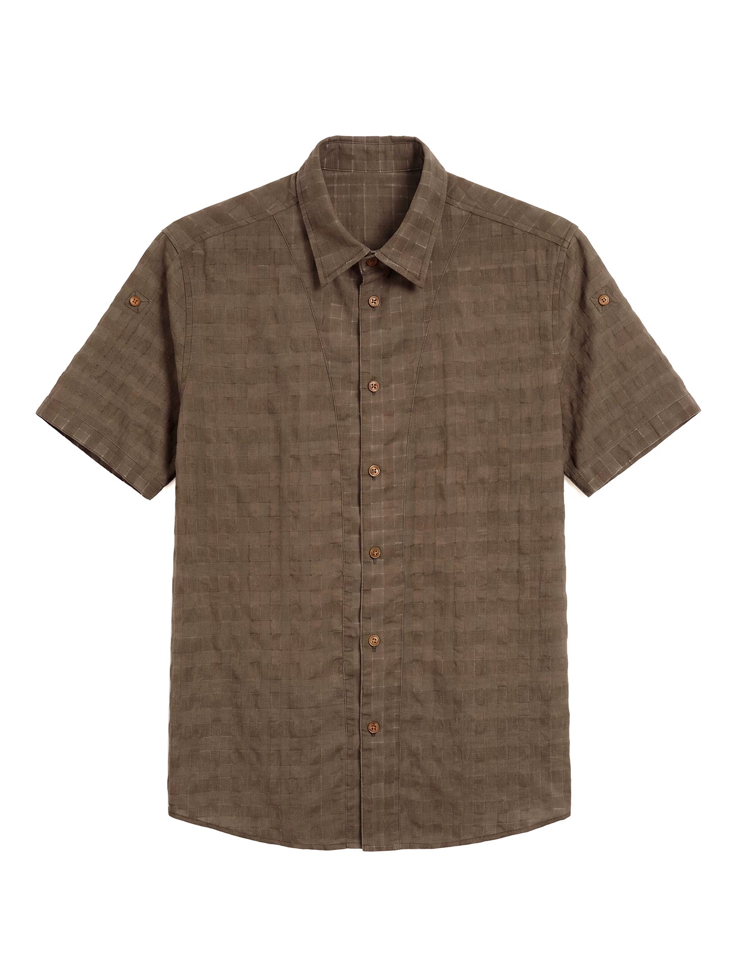 SOARIN Casual Vintage Regular Fit Cotton Blend Short Sleeve Shirt JITZ2621C502