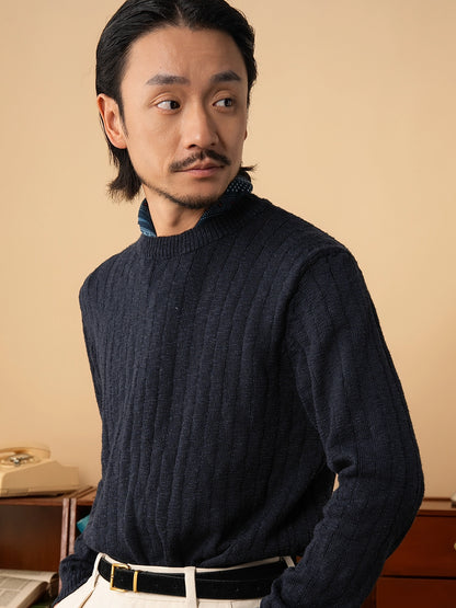 【双色】SOARIN英式绅装立体绞花长袖针织衫男 冬季保暖打底毛衣