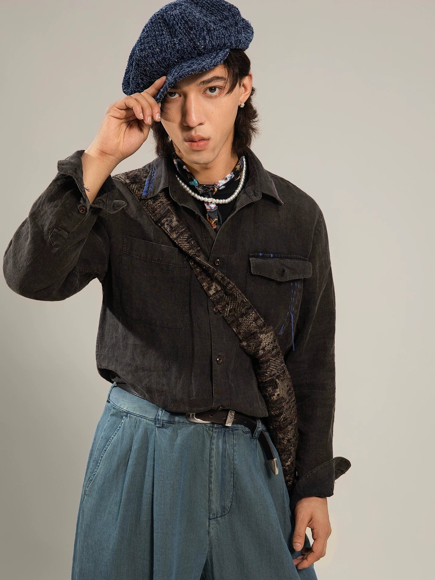 SOARIN WORLD Gai Yu Xia Series Relaxed-Fit Pure Linen Shirt Z93C226