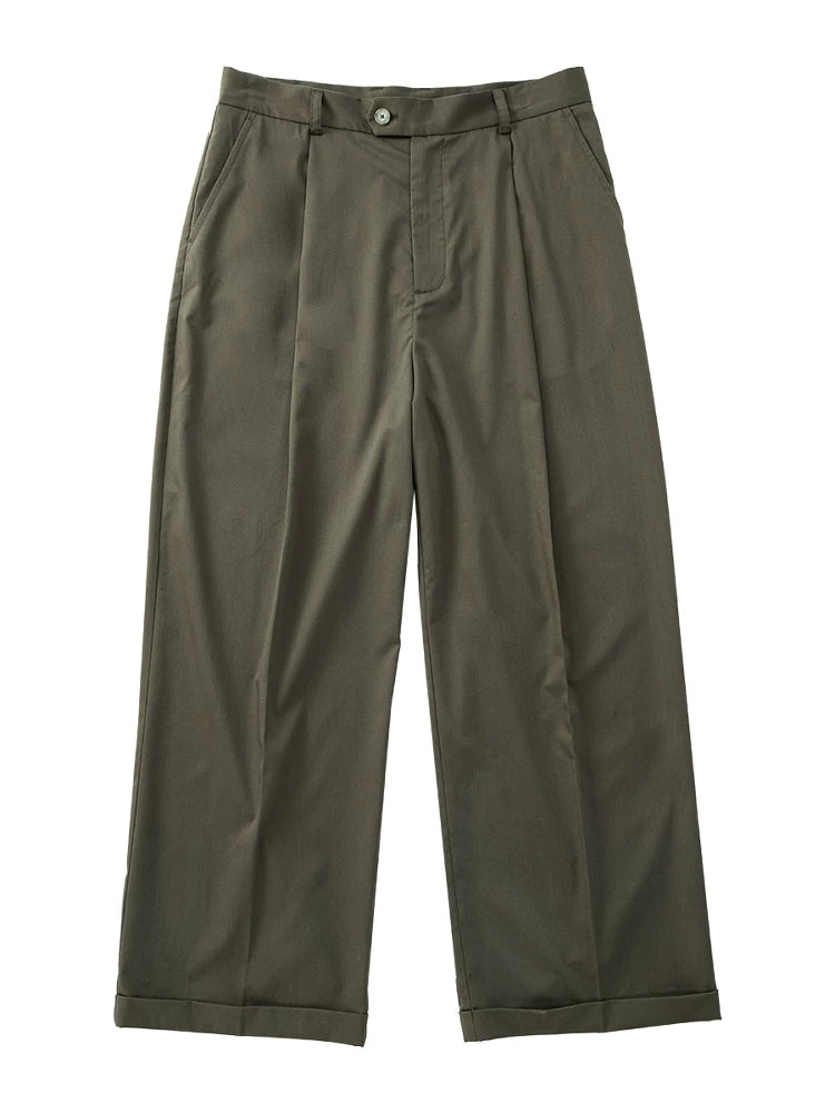 SOARIN Casual Vintage Wide Leg Polyester Cotton Trousers JUKZ252TF211