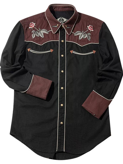 SOARIN Western Vintage Slim Fit Cotton Embroidered Shirt  YAOZ233TC194