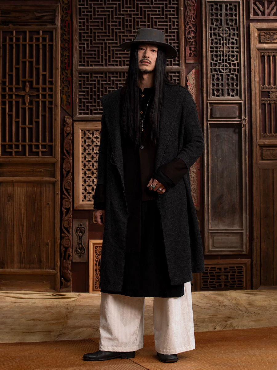 SOARIN WORLD gai yu xia Series Loose Fit Pure Wool Retro Robe DCZ233TDY04