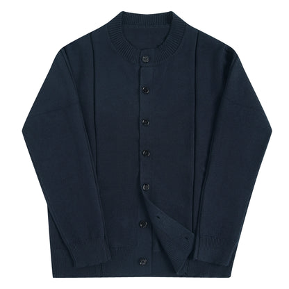 SOARIN英伦风复古圆领针织开衫男 绅士商务休闲修身通勤毛衣外套