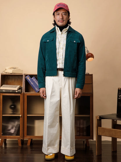 SOARIN美式工装灯芯绒夹克男 冬季保暖双口袋休闲拉链飞行员外套