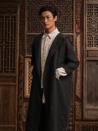 SOARIN WORLD gai yu xia Series Loose Fit Pure Wool Retro Robe DCZ233TDY04