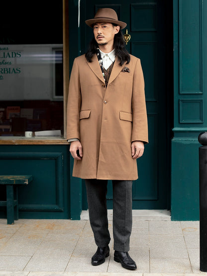 SOARIN英伦风复古呢子大衣外套男 秋冬高级感商务休闲中长款风衣