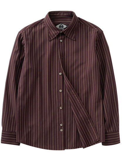 SOARIN英伦复古条纹西装衬衫男 老钱风免烫抗皱商务绅士长袖衬衣