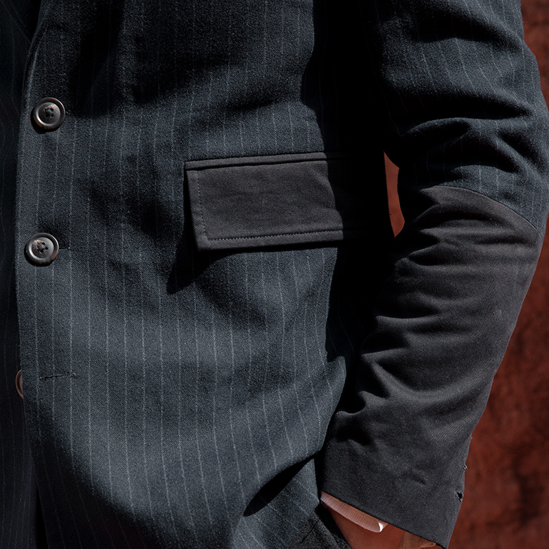 SOARIN WORLD Gai Yu Xia Deconstructive Tailored Pinstripe Blazer Z223XZ641