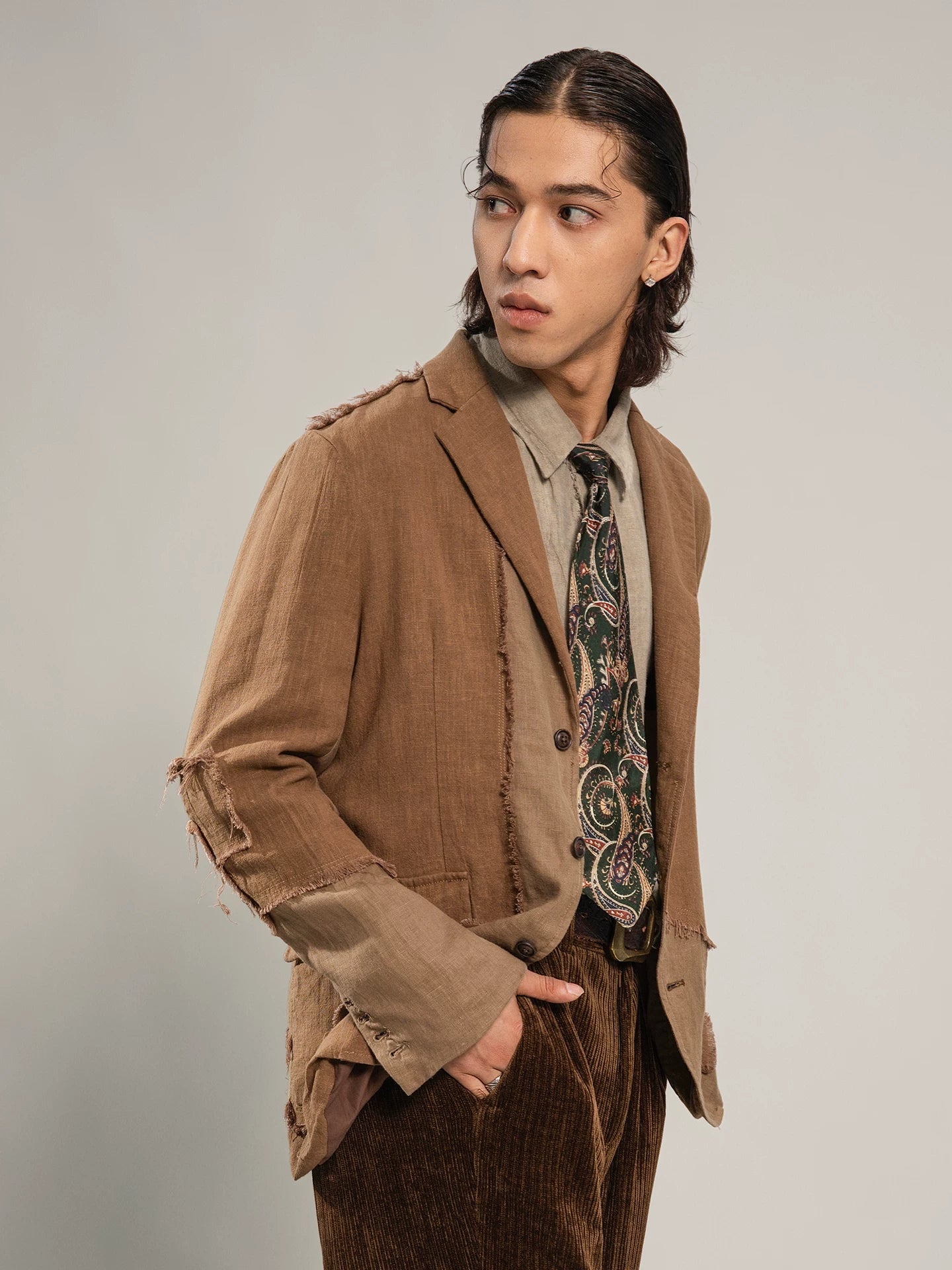 SOARIN WORLD Gai Yu Xia Series Tailored Fit Linen Cotton Suit Blazer Z93XZ208