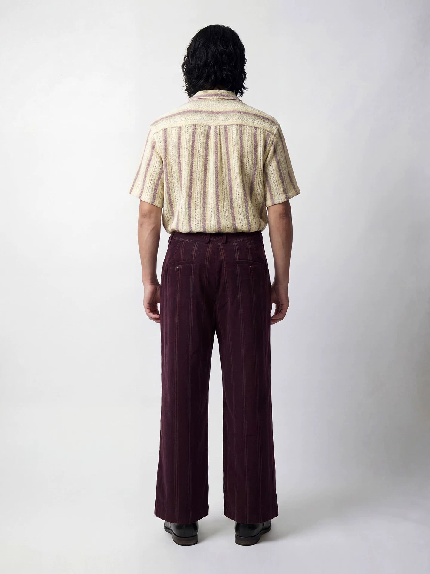 SOARIN British Retro Relaxed Fit Pinstripe Corduroy Wide Leg Trousers  JITZ262TF273