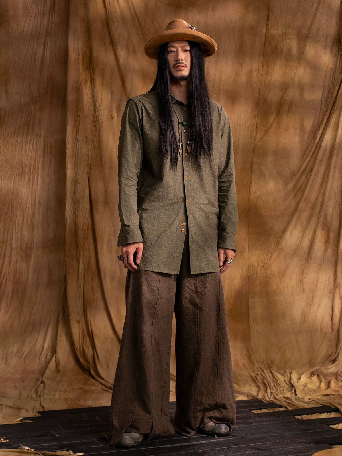 SOARIN WORLD gai yu xia Series Oversized Tailored Paper-touch Cotton Shirt Jacket DCZ233TC150