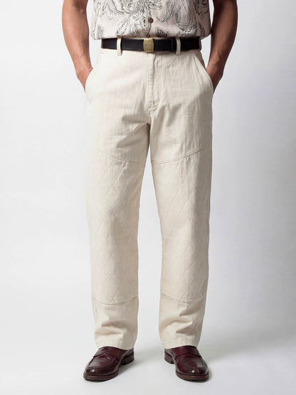 SOARIN Casual Vintage Straight Fit Cotton Quilted Casual Pants YBOZ252TF202K