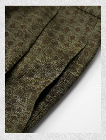 SOARIN WORLD Gai Yu Xia Collection Relaxed Fit Yarn-Dyed Jacquard Trousers HG262F91