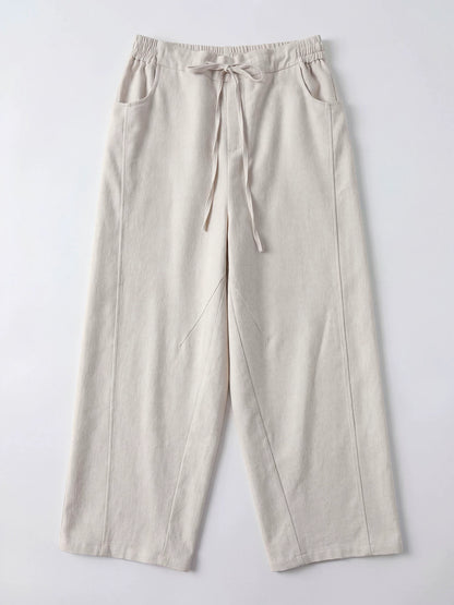 SOARIN Casual Vintage Loose Fit Viscose Linen Blend Casual Pants JITZ262TF256