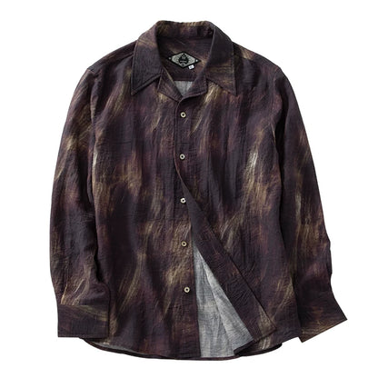 SOARIN Casual Vintage Regular Fit Lyocell Nylon Linen Blend Long Sleeve Shirt JITZ2521C408