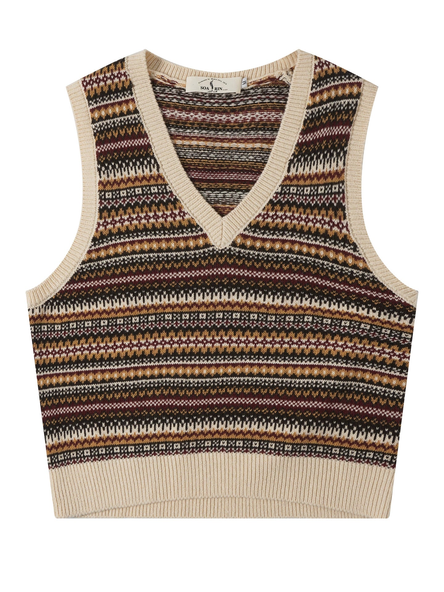 SOARIN英伦复古费尔岛针织马甲男老钱风绅装商务保暖叠穿毛衣背心