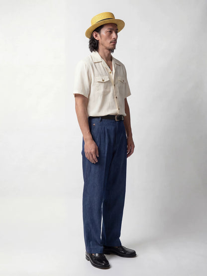 SOARIN Casual Vintage Loose Fit Cotton Linen Blend Trousers YAOZ262TF257
