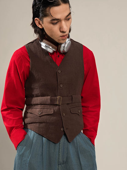 SOARIN Amekaji Vintage Slim Fit Polyester Vest  Z83B28