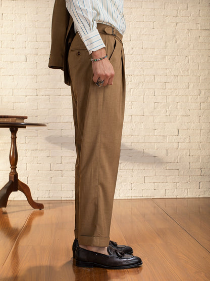 SOARIN意式那不勒斯格子西裤男 复古风商务绅士休闲直筒九分裤子