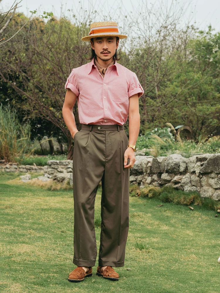 SOARIN Casual Vintage Wide Leg Polyester Cotton Trousers JUKZ252TF211