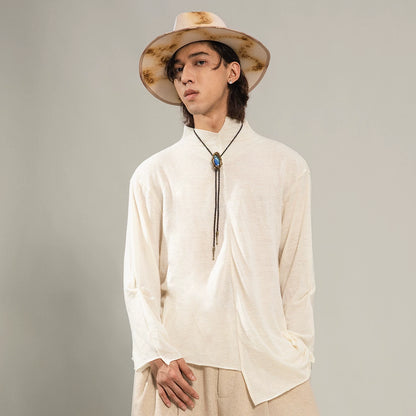 SOARIN Minimalist Loose Fit Wool Long-Sleeve Shirt DCZ253TC463