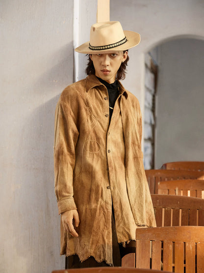 SOARIN Vintage Distressed Loose Fit Cotton Shirt-Jacket DCZ253TC464