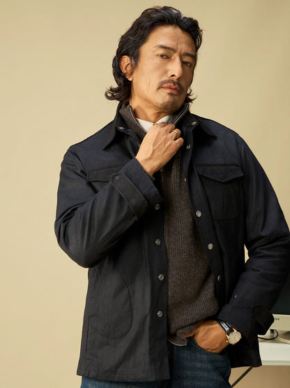 【重磅油蜡布】SOARIN美式工装夹克男 拼接休闲双口袋油蜡外套