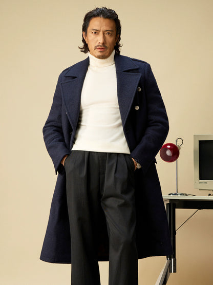 【100%羊毛】SOARIN英式复古双排扣布雷泽大衣外套男商务马球风衣