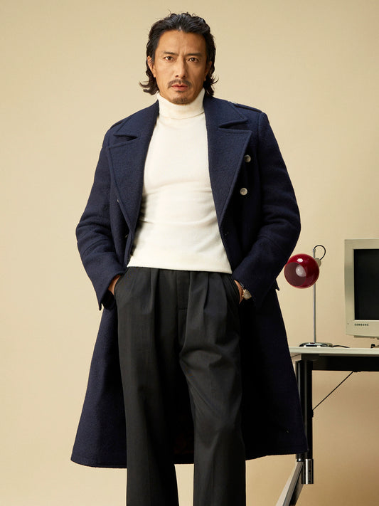 【100%羊毛】SOARIN英式复古双排扣布雷泽大衣外套男商务马球风衣