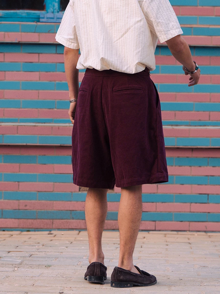 SOARIN Amekaji Vintage Wide Leg Cotton Bermuda Shorts JIVZ242TF164