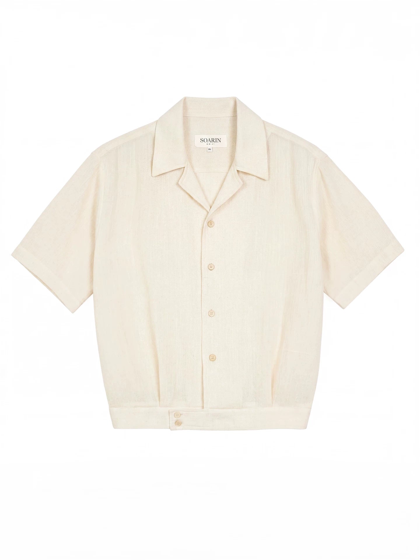 SOARIN Casual Vintage Regular Fit Cotton Linen Blend Short Sleeve Shirt YAOZ262TC525K