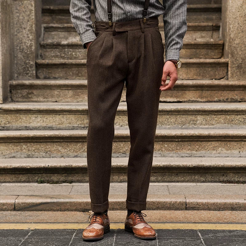 SOARIN British Vintage Tapered Fit Cotton Blend Trousers   CO203F366