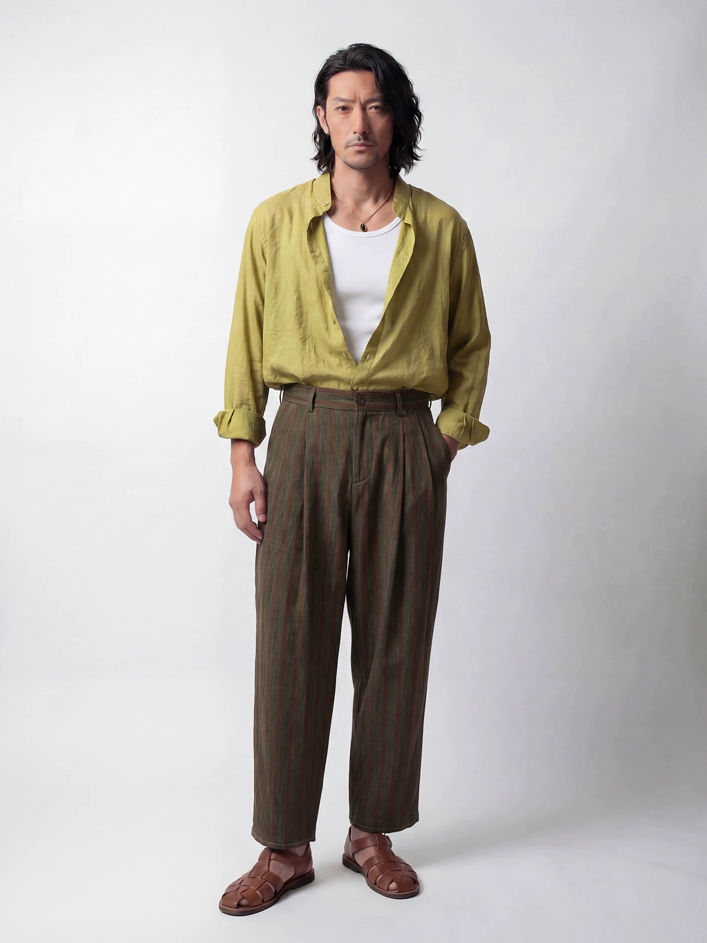 SOARIN British Vintage Tapered Fit Linen Blend Trousers  JITZ262TF259