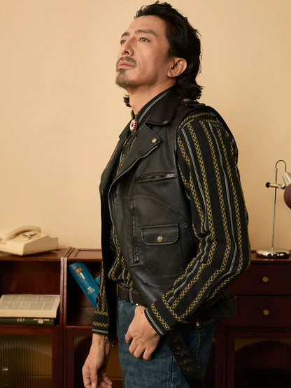SOARIN Avant-Garde Punk Slim Fit Faux Leather Vest YLZ2331B45