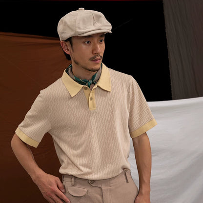 SOARIN British Casual Regular Fit Cotton Blend Knit Polo Shirt  Z222P608