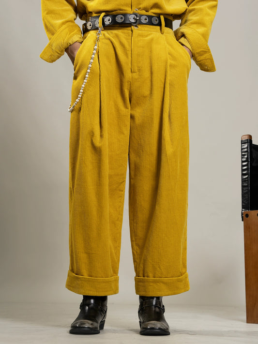 SOARIN美式复古灯芯绒长裤男 巴恩风冬季保暖重磅直筒宽松休闲裤