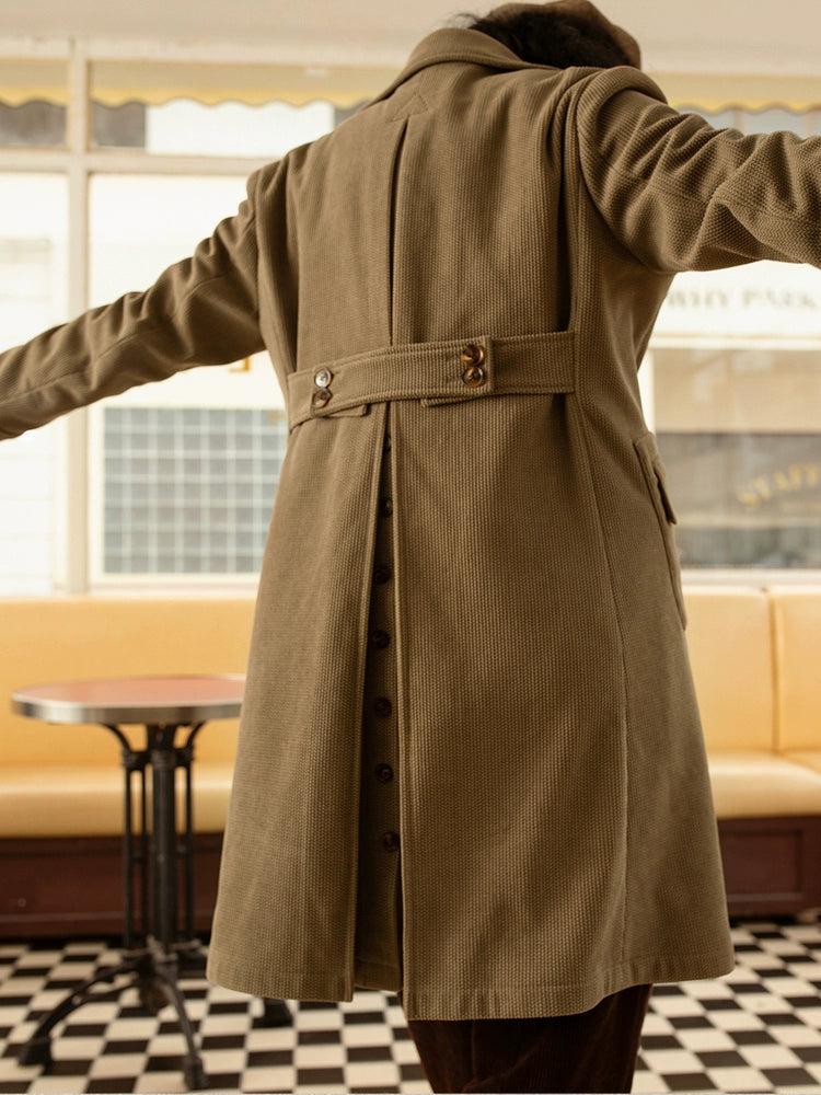 SOARIN英伦风复古双排扣大衣外套男 秋冬商务休闲中长款风衣披风