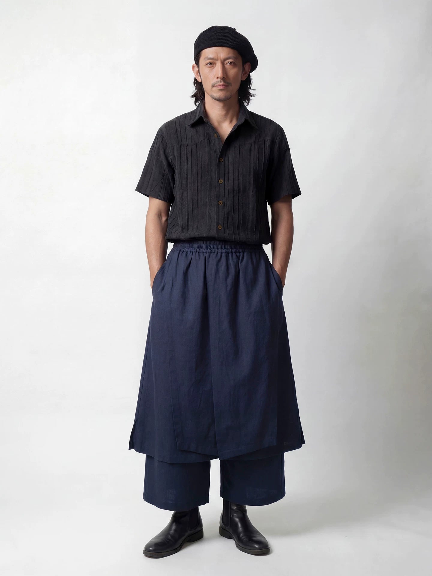 SOARIN Casual Vintage Relaxed Fit Ramie Cotton Culottes PNZ262TF261