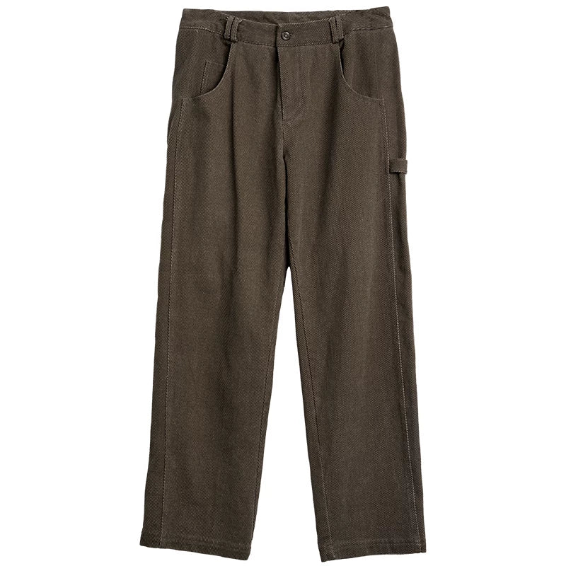 SOARIN Casual Vintage Regular Fit Cotton Corduroy Workwear Trousers Z223F679