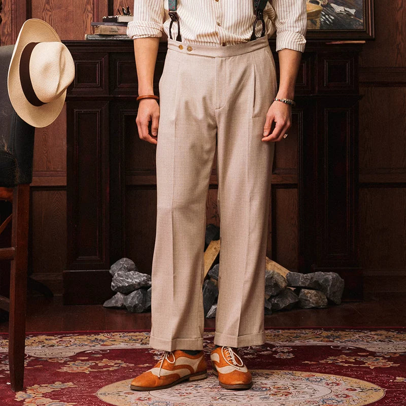 SOARIN Vintage Gentleman Straight Leg Poly-blend Trousers JITZ2322F02