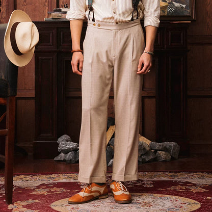 SOARIN Vintage Gentleman Straight Leg Poly-blend Trousers JITZ2322F02