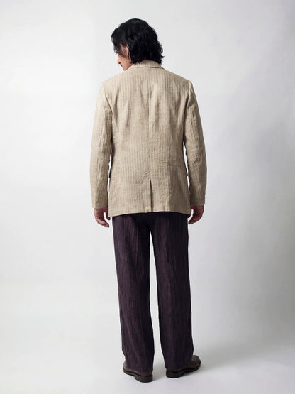 SOARIN Casual Textured Relaxed Regenerated Fiber Blend Blazer JITZ262TXZ142