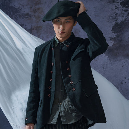 SOARIN'WORLD复古复古新中式双排扣外套男 改良中山装立领夹克