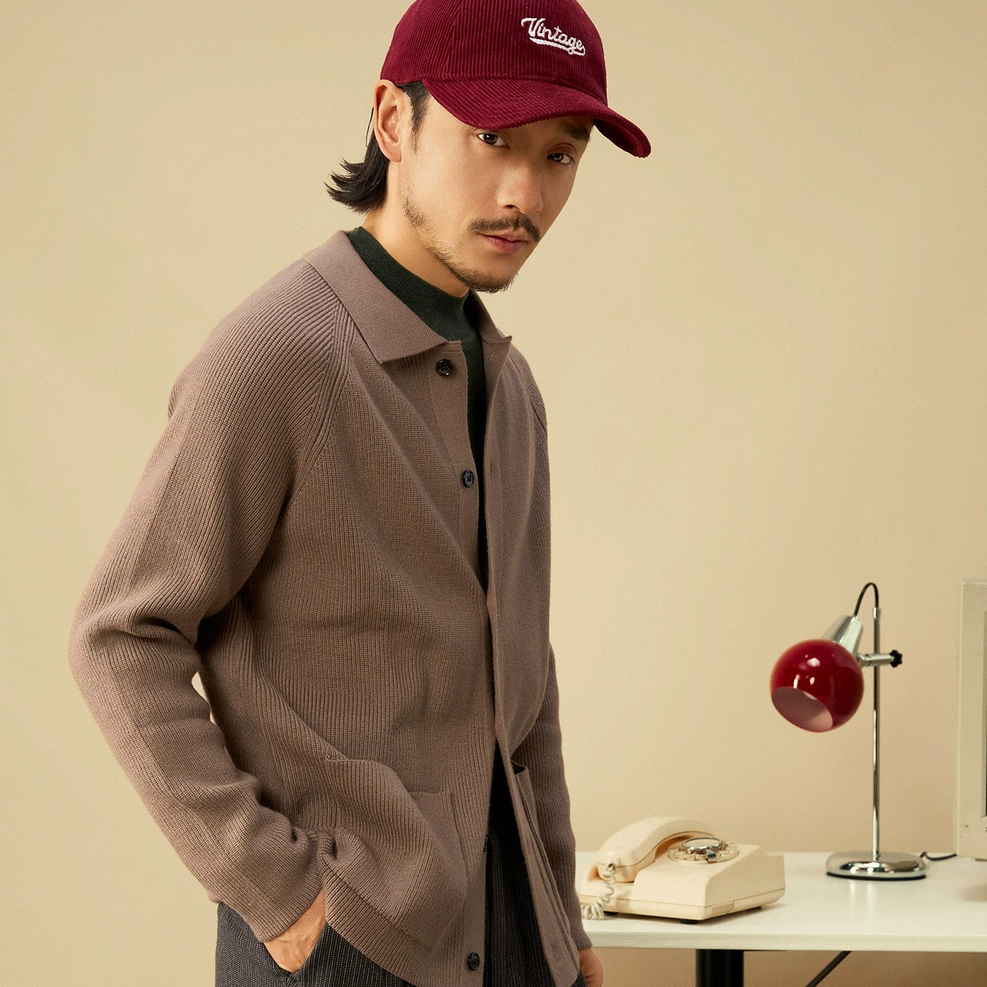 SOARIN英式绅装polo领针织开衫男 冬季轻奢感休闲商务毛衣外套