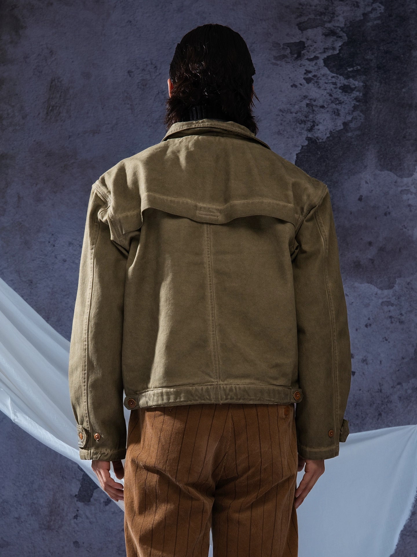 【炒色做旧】SOARIN美式复古机车风短款夹克男重磅牛仔飞行员外套