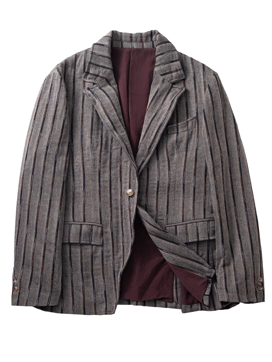 SOARIN British Vintage Regular Fit Pure Cotton Striped Blazer Jacket  JITZ2532XZ120