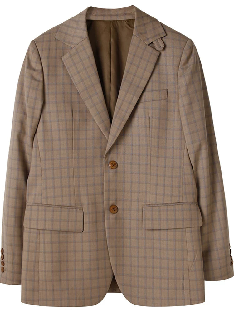 SOARIN Old Money Regular Fit Cotton Blend Plaid Blazer Z213XZ418